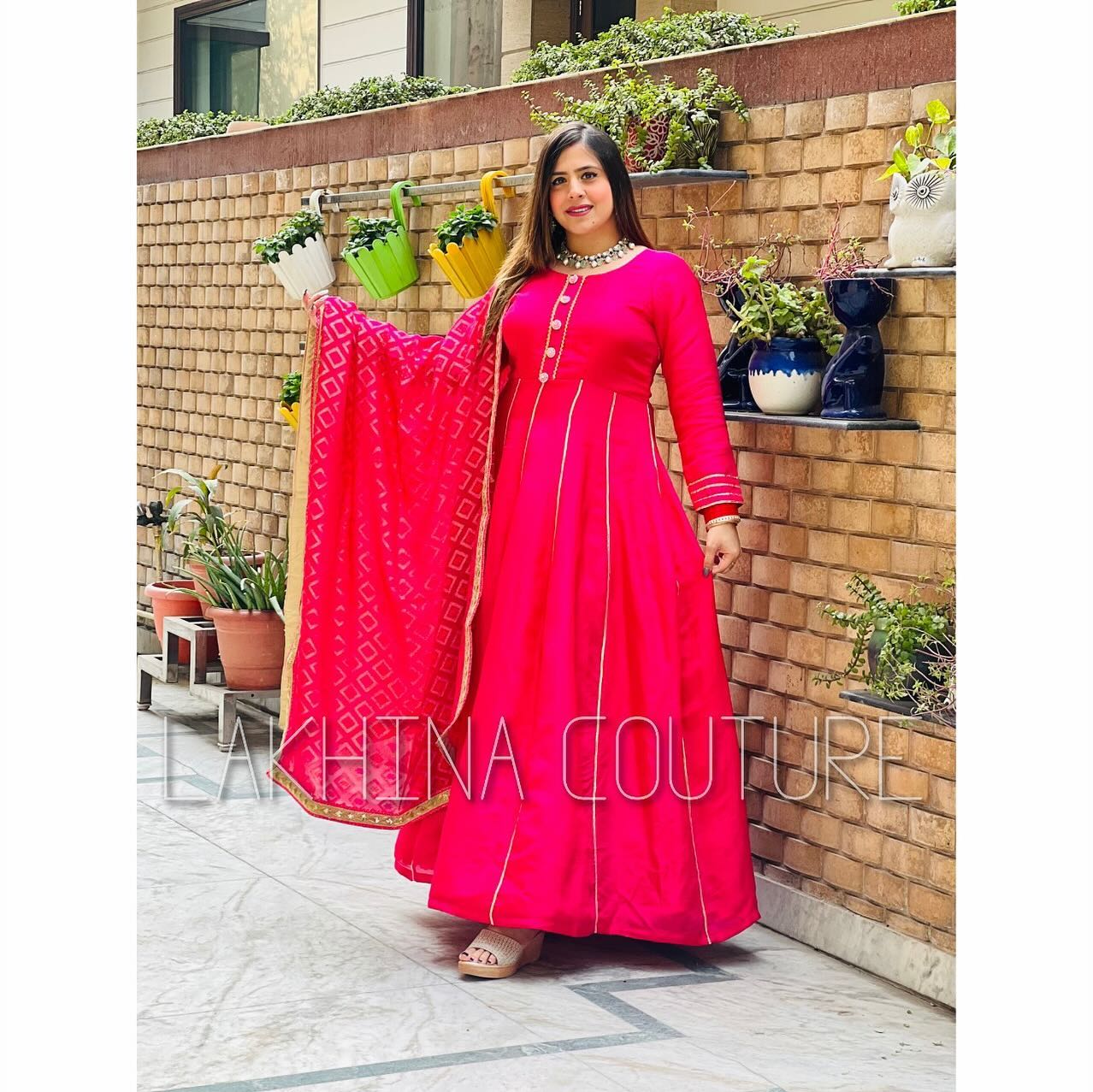 Silk Pink Anarkali