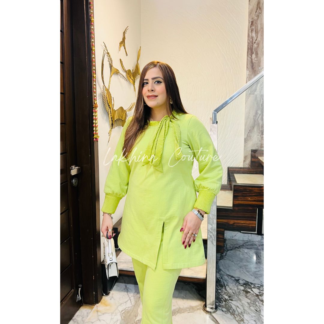 Pista Green Fleece Co-Ord