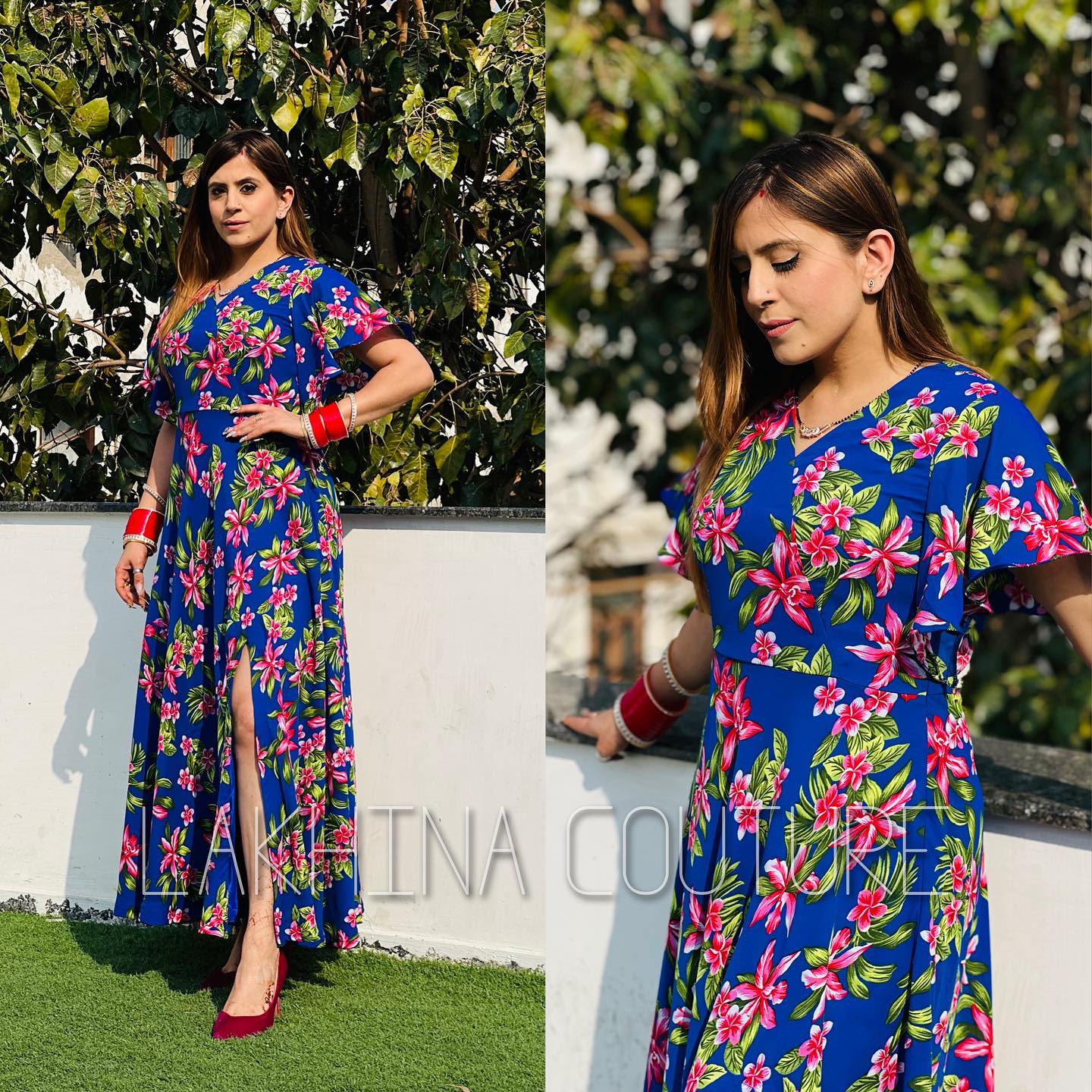 Royal Blue Floral Maxi