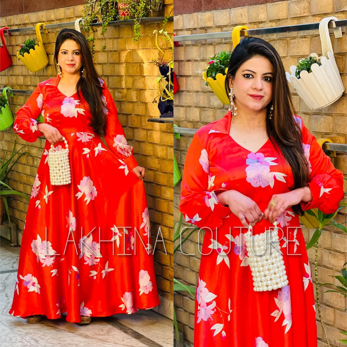 Vermilion SatinÂ Maxi