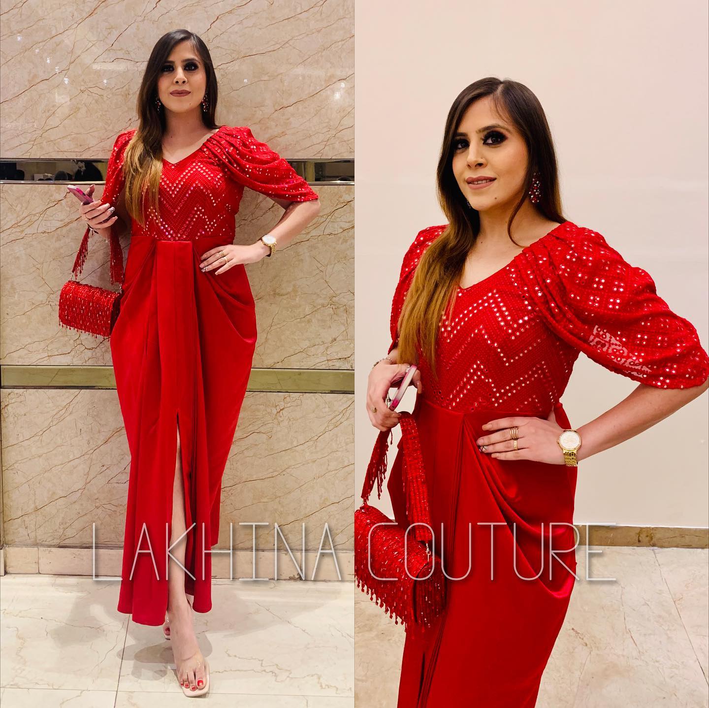 Red Mirror Drape