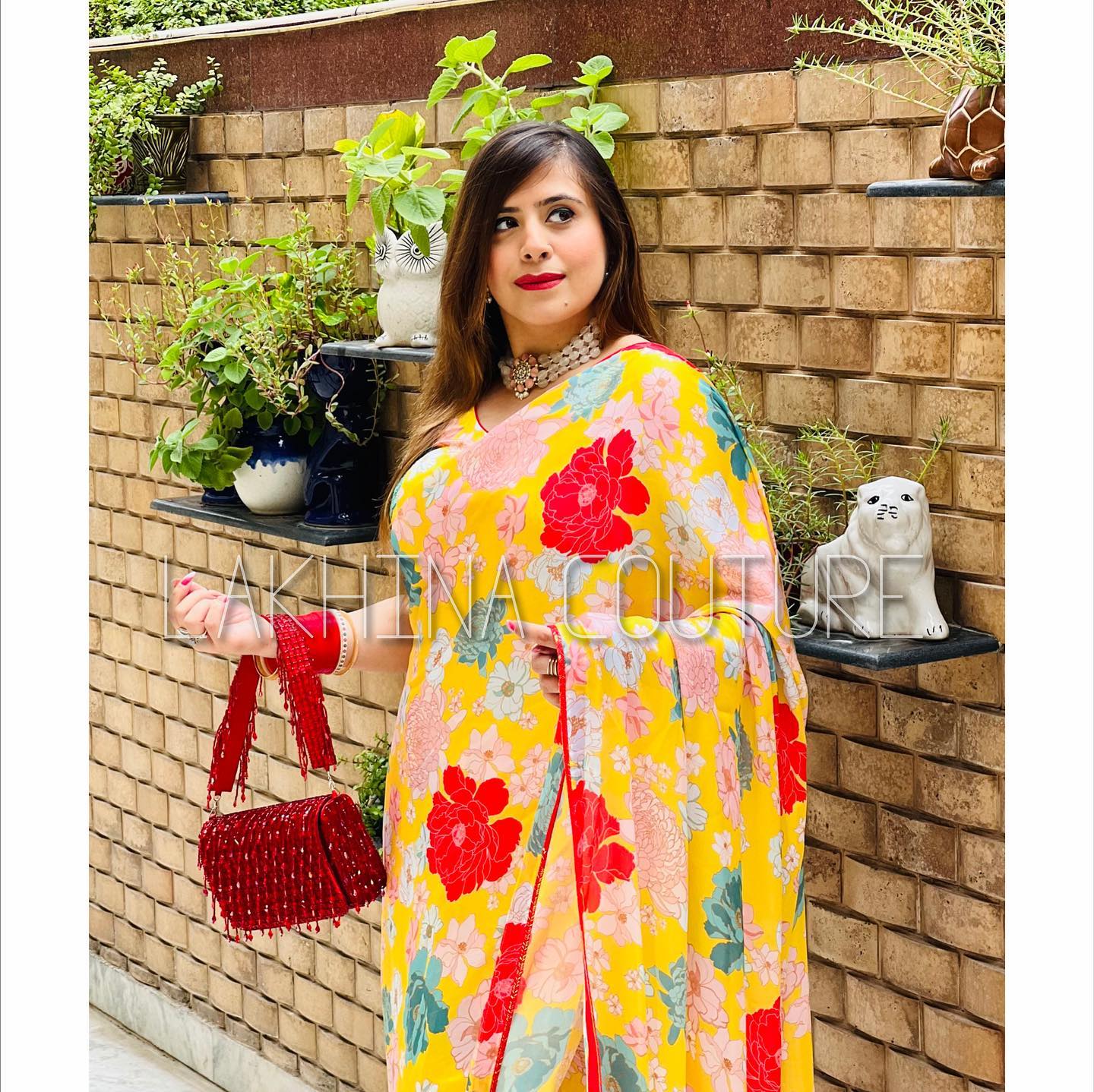 Yellow Floral Saree