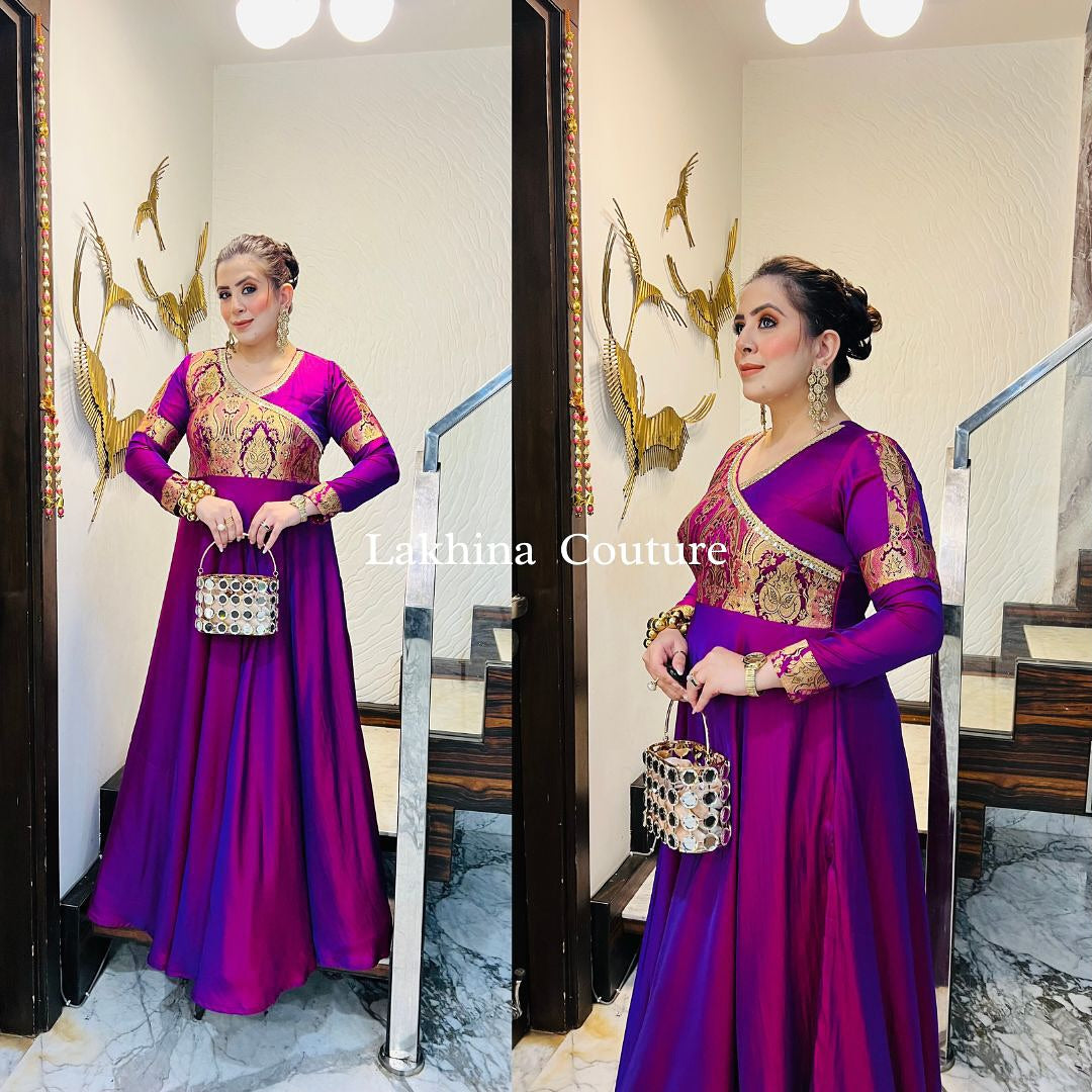 Violet Winter Gown (with Potli Bag)