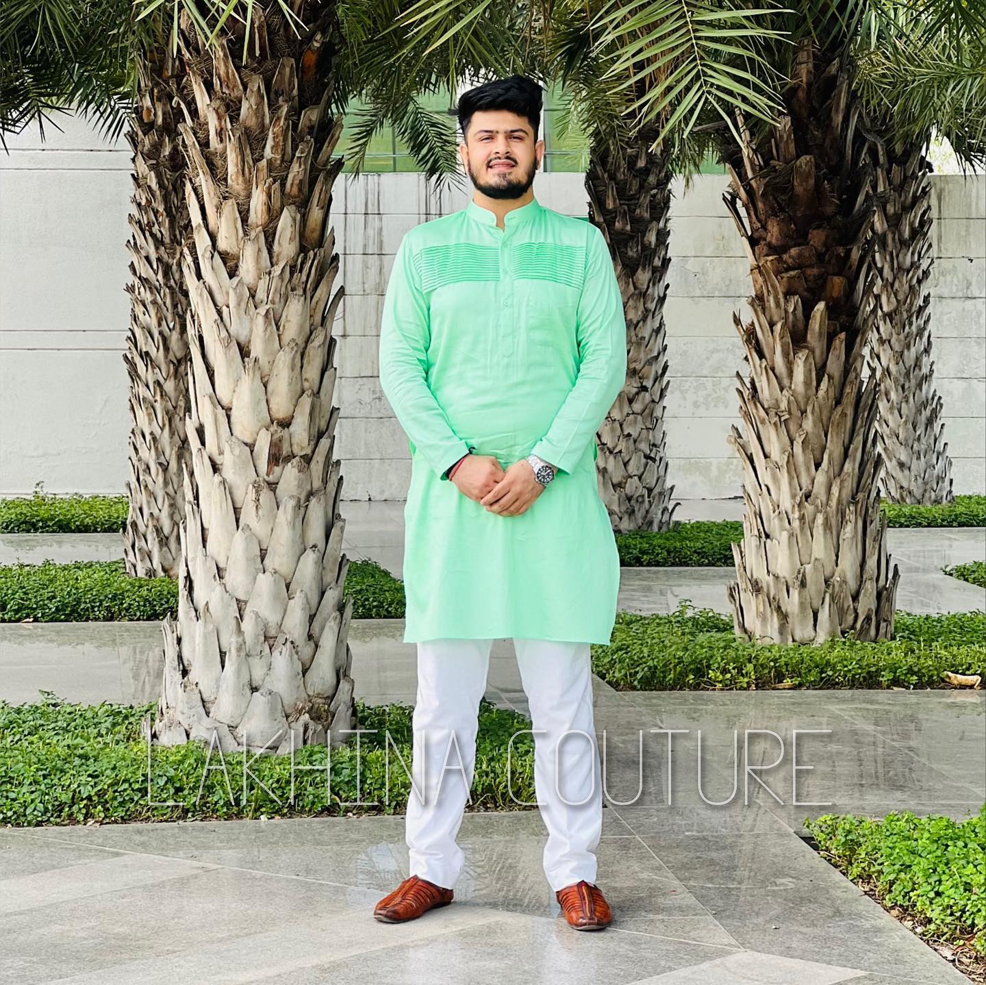 Menswear Mint Green Kurta Set