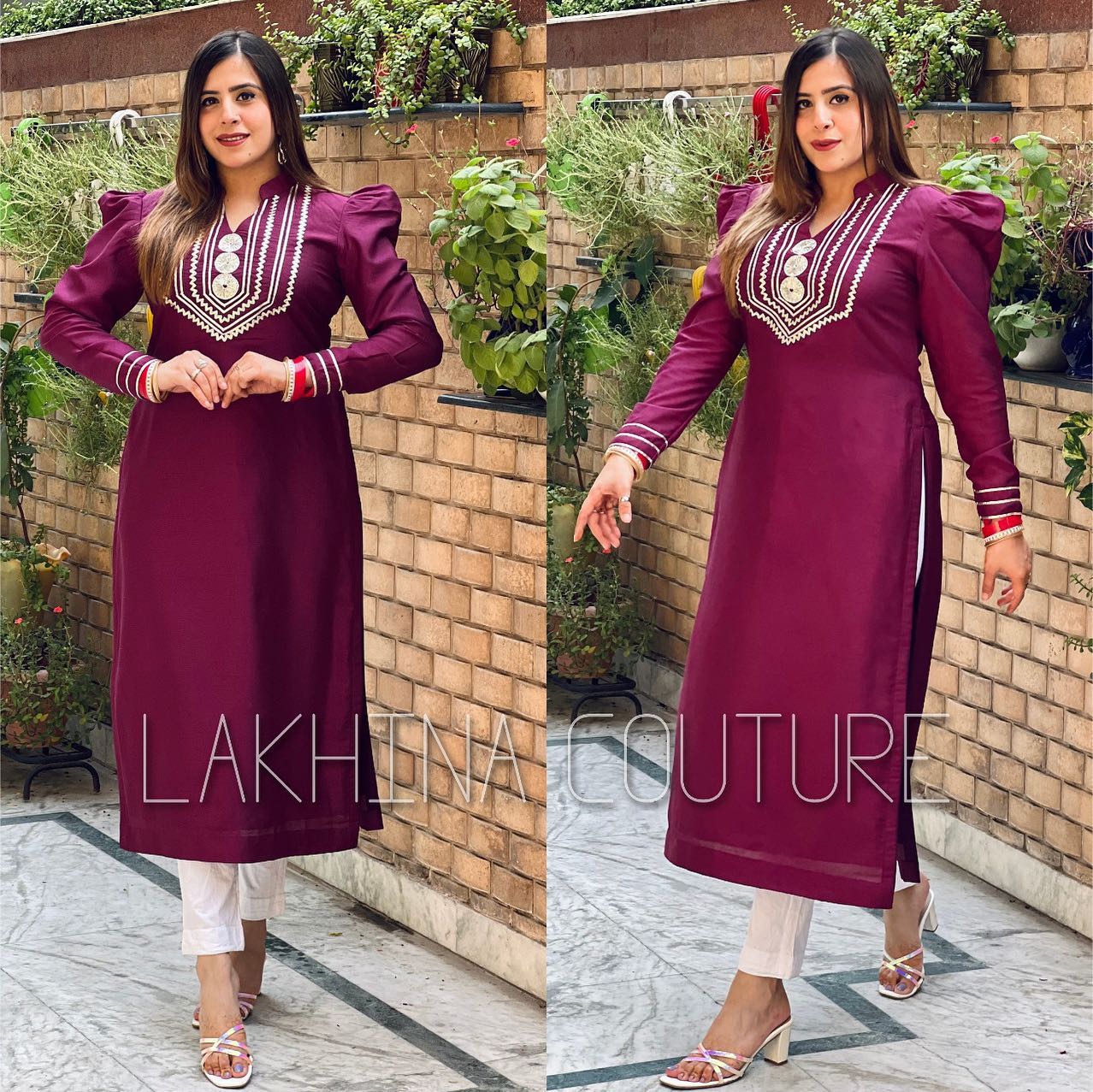 Wine Silk Kurti
