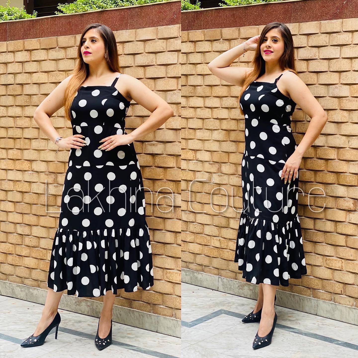Black Polka Dot Midi