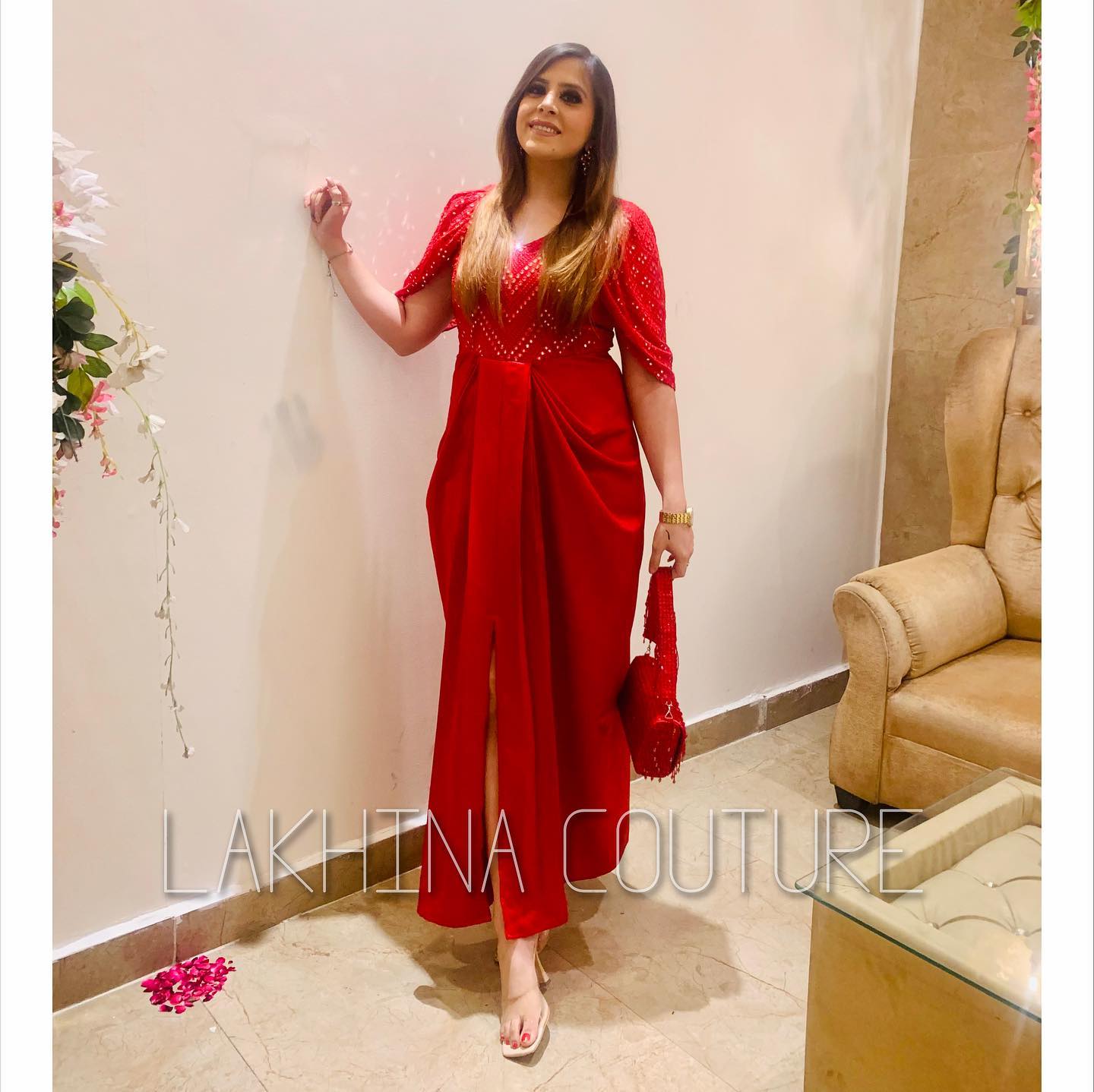 Red Mirror Drape