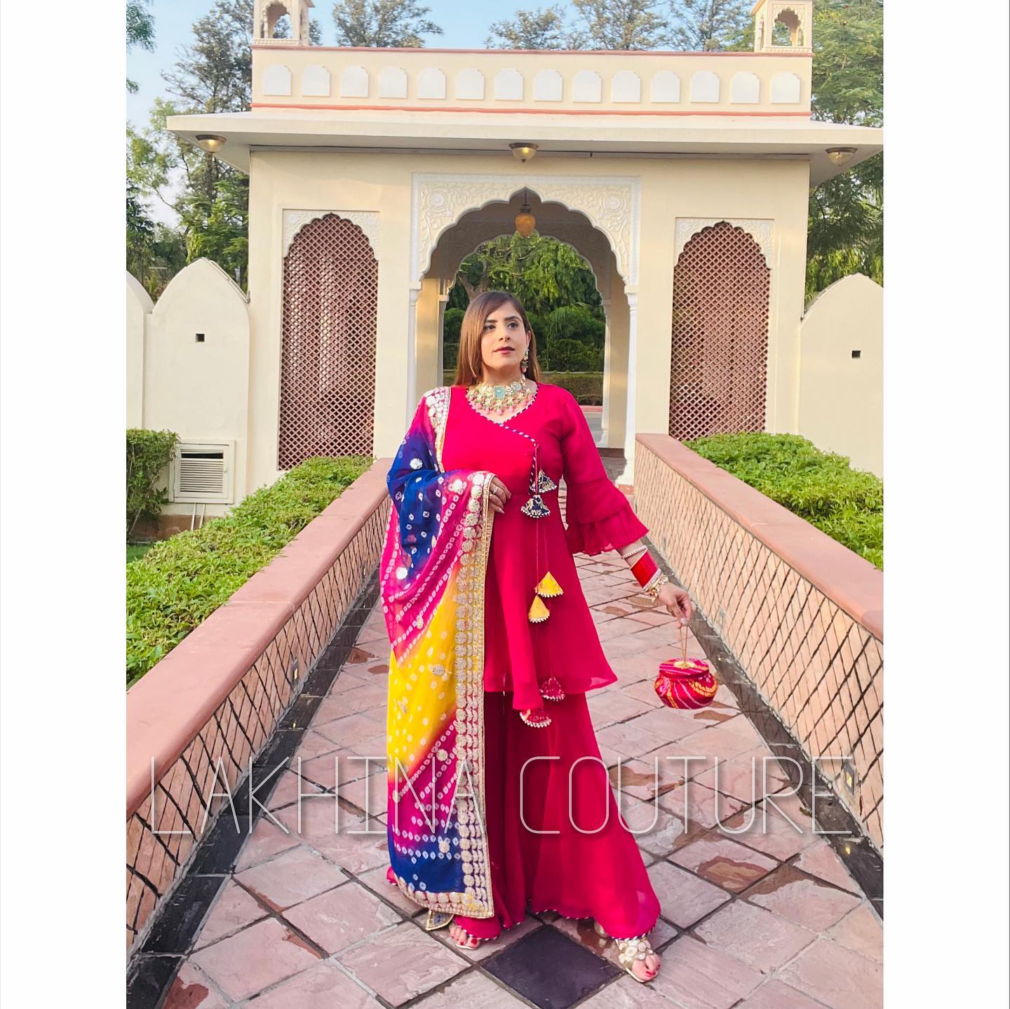 Rajasthani Pink Garara Suit