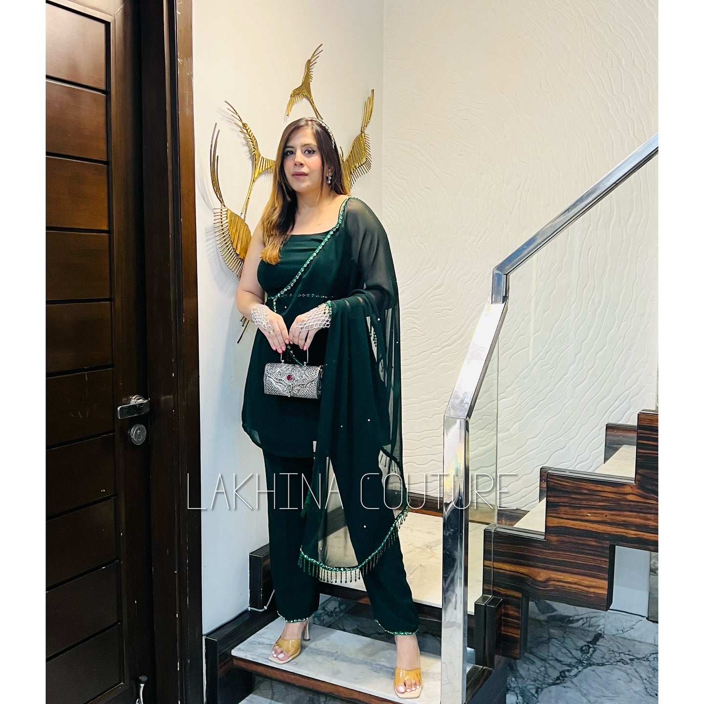 Green Saree Style Co-Ord