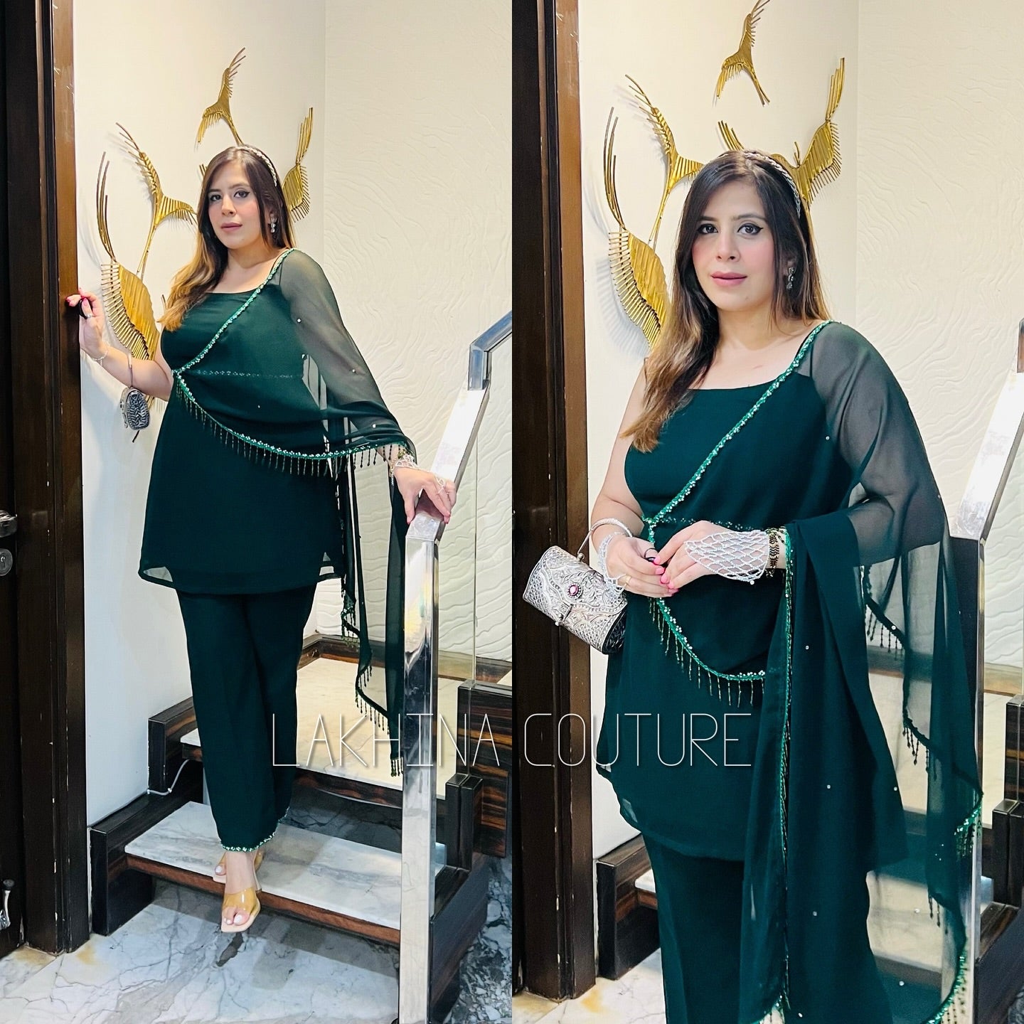 Green Saree Style Co-Ord