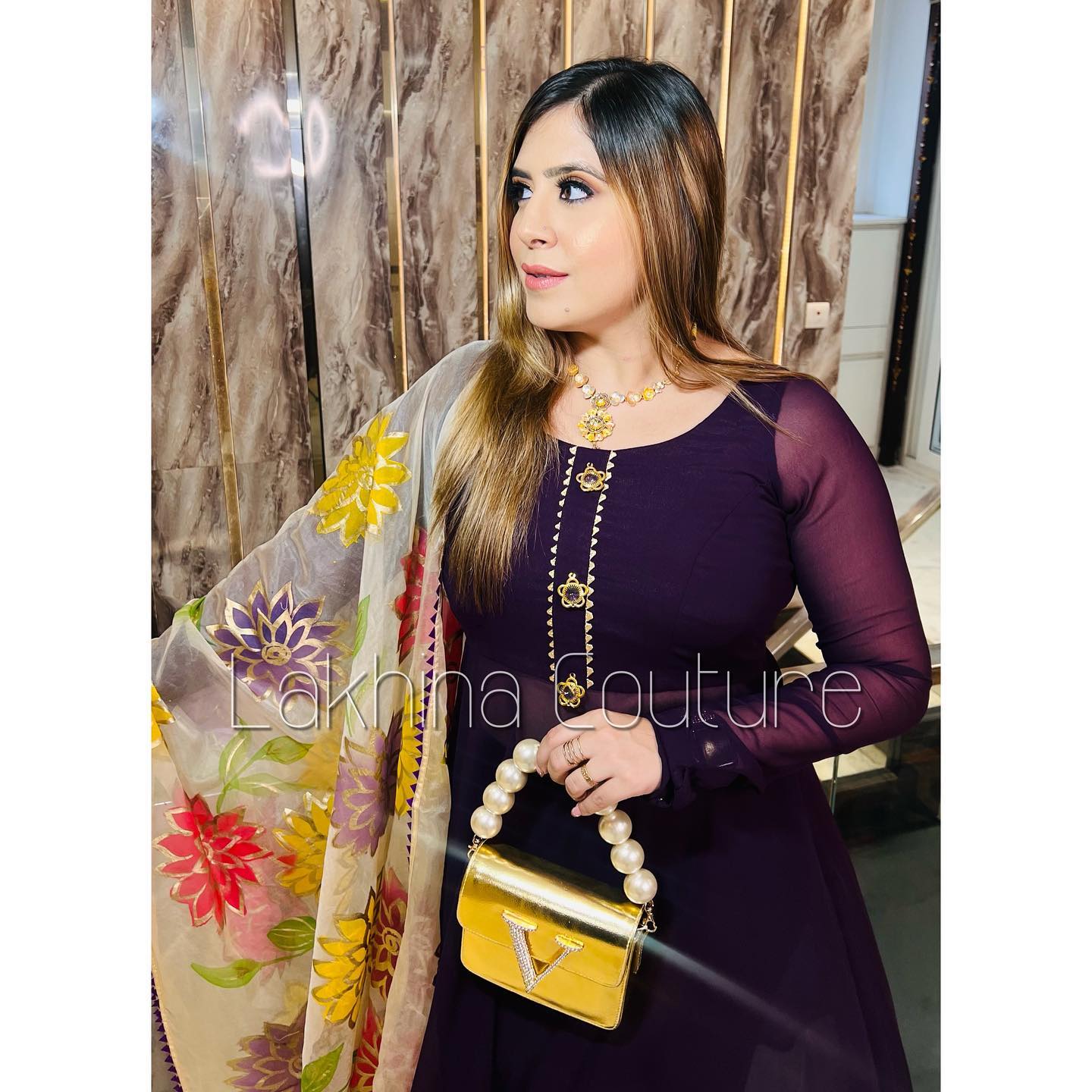 Purple Rakhi Suit