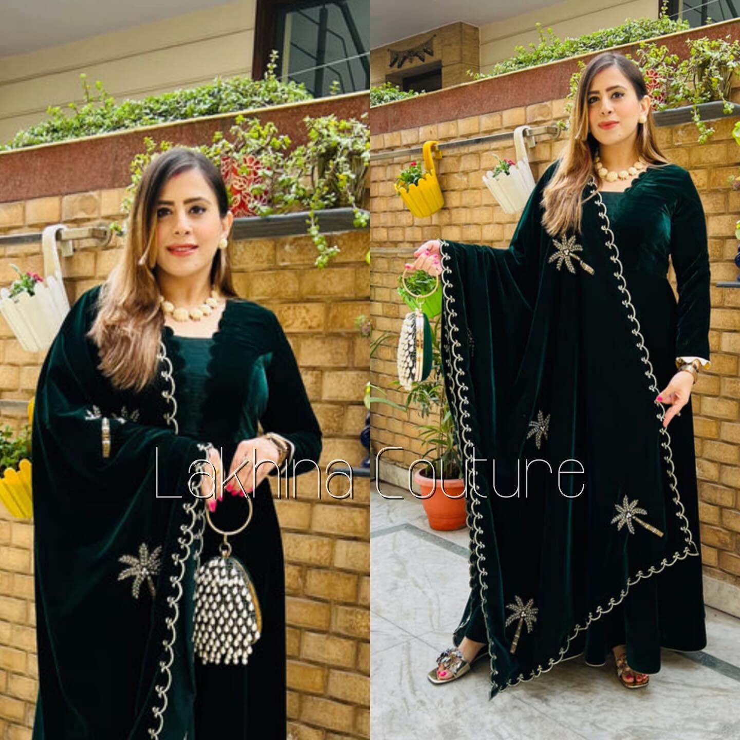 Palm Green Anarkali