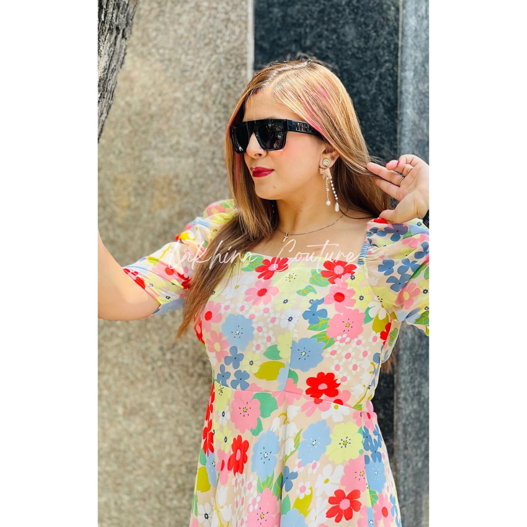 Multicolored Flower Maxi