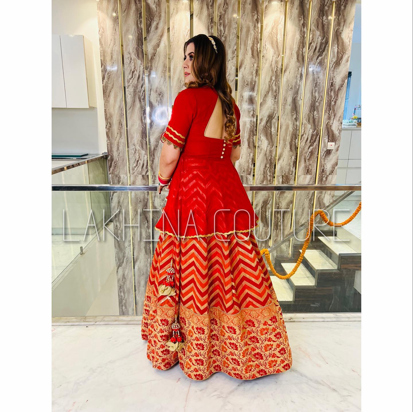 Red Teej Lehenga