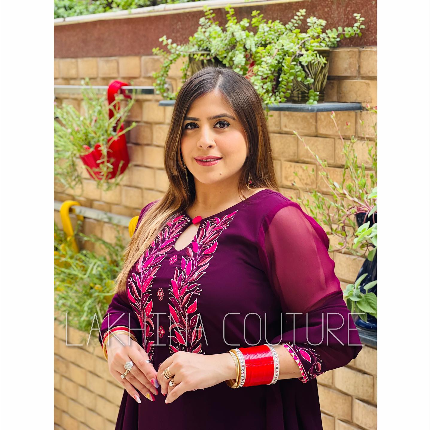 Wine Embroidered Suit