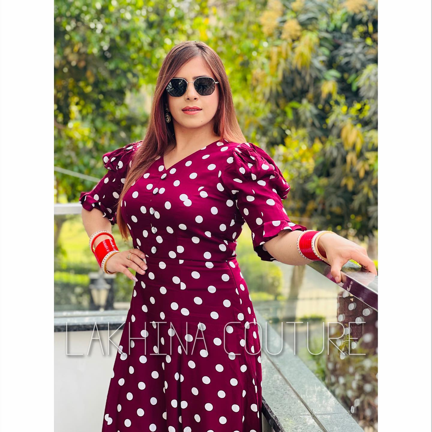 Wine Polka Dot Maxi