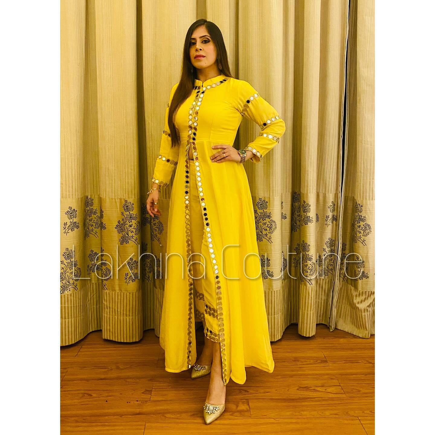 Lemon Yellow Mirror Suit