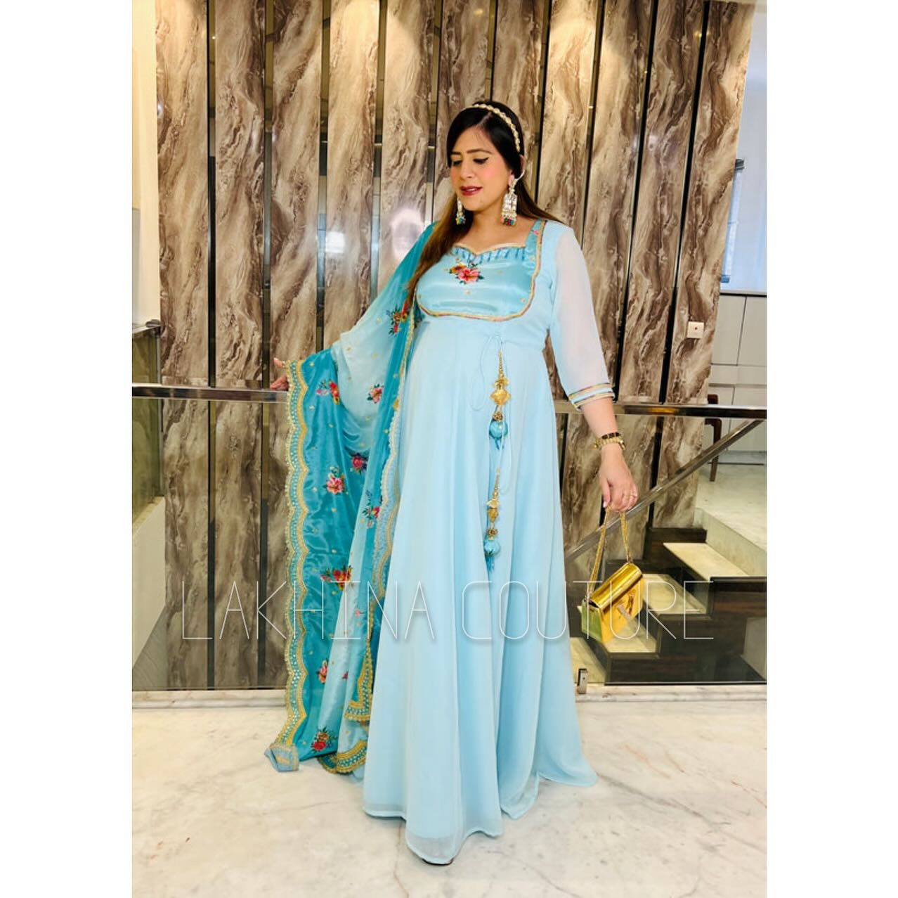 Sky Blue Summer Anarkali