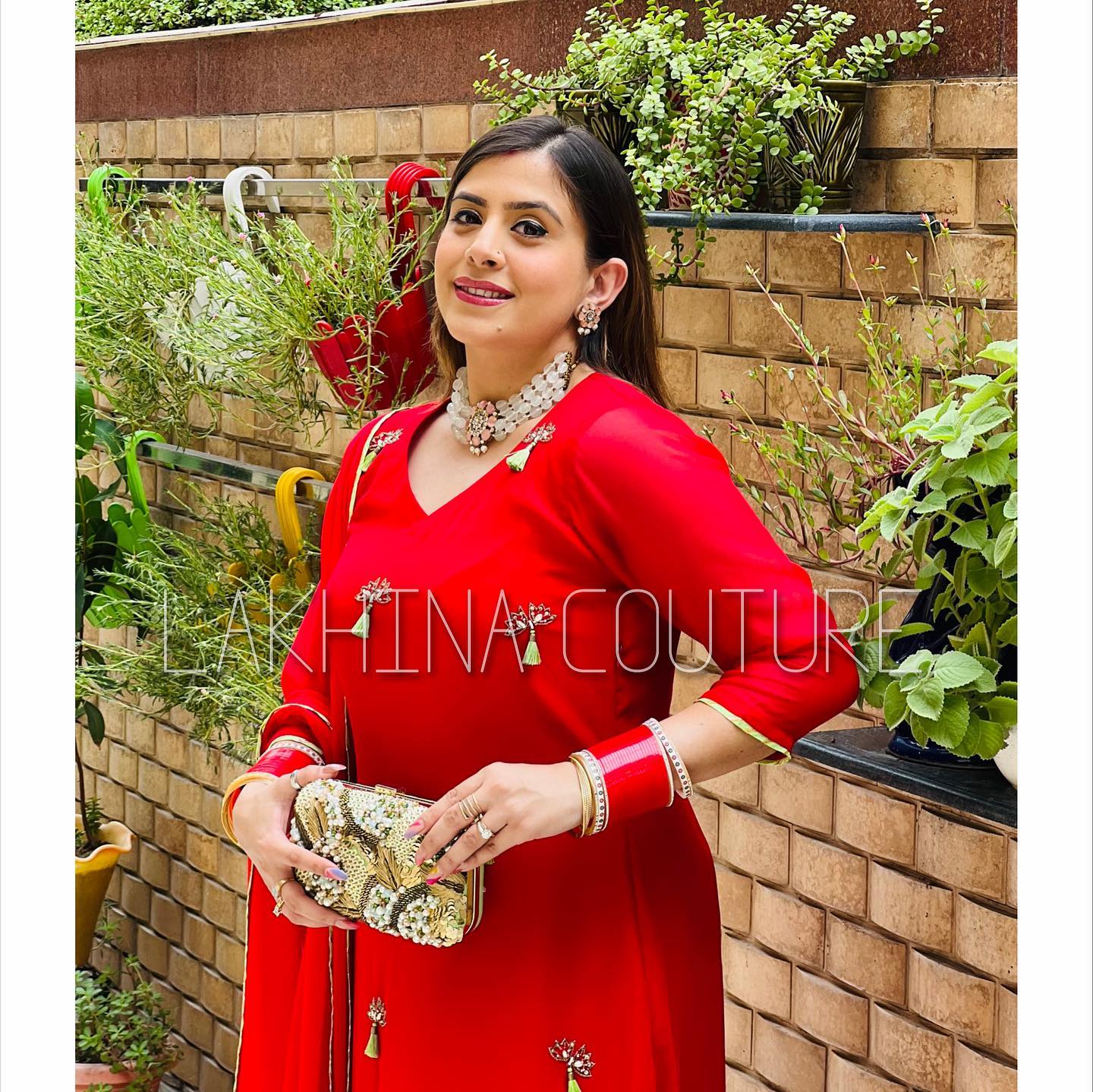 Red Hand Embroidered Suit