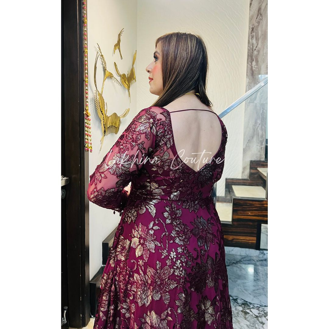 Wine Bougainvillea Gown