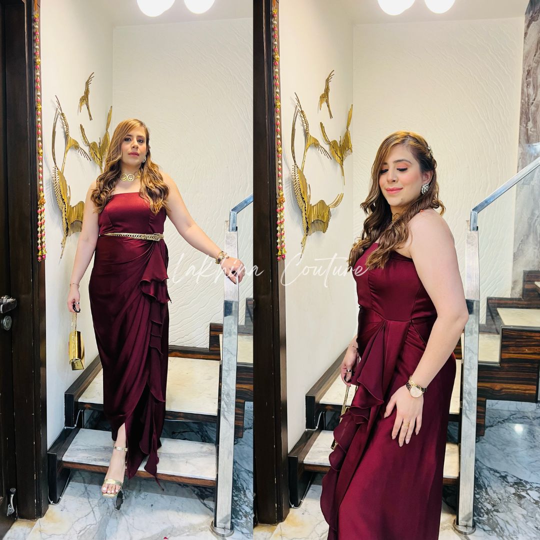 Maroon Italian Satin Drape