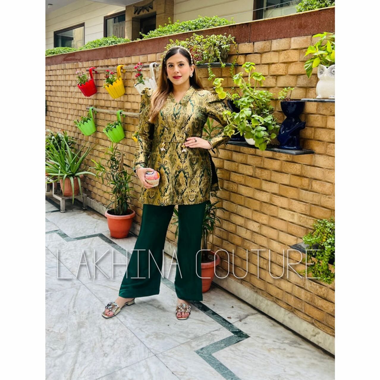 Bottle Green Silk Co-ord