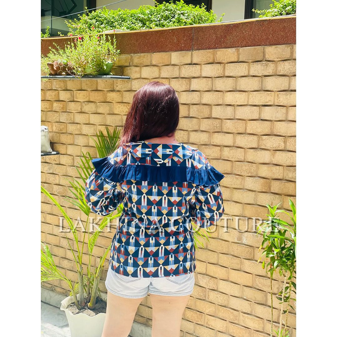 Geometrical Blue Shirt