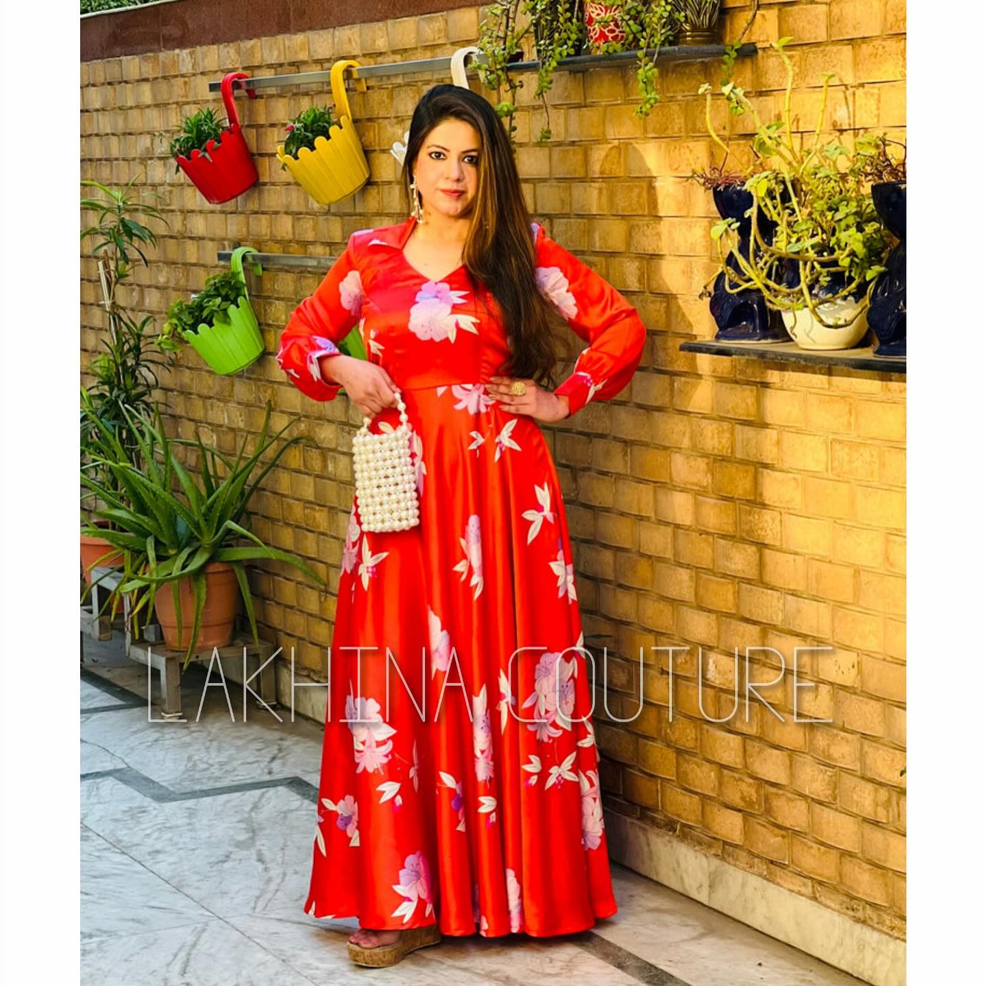 Vermilion SatinÂ Maxi