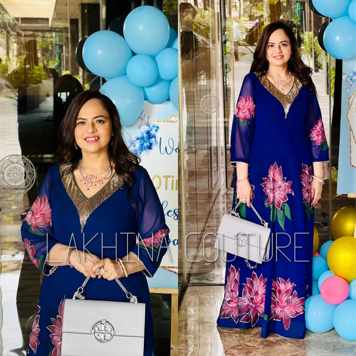 Blue Handpainted Gown