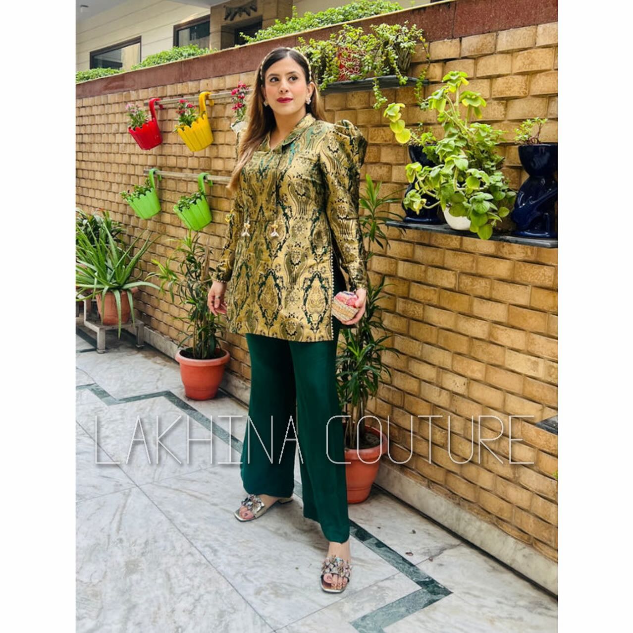 Bottle Green Silk Co-ord