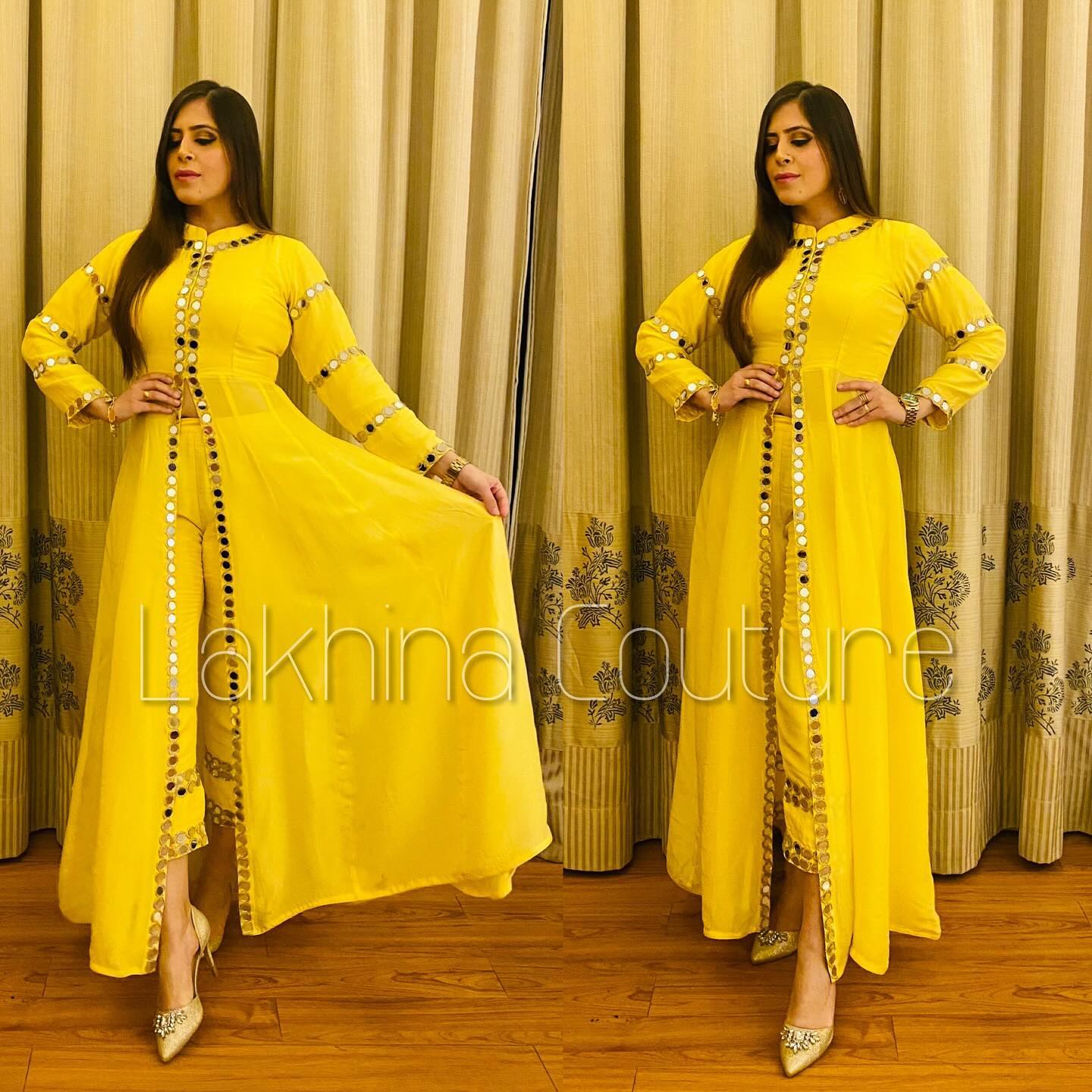 Lemon Yellow Mirror Suit