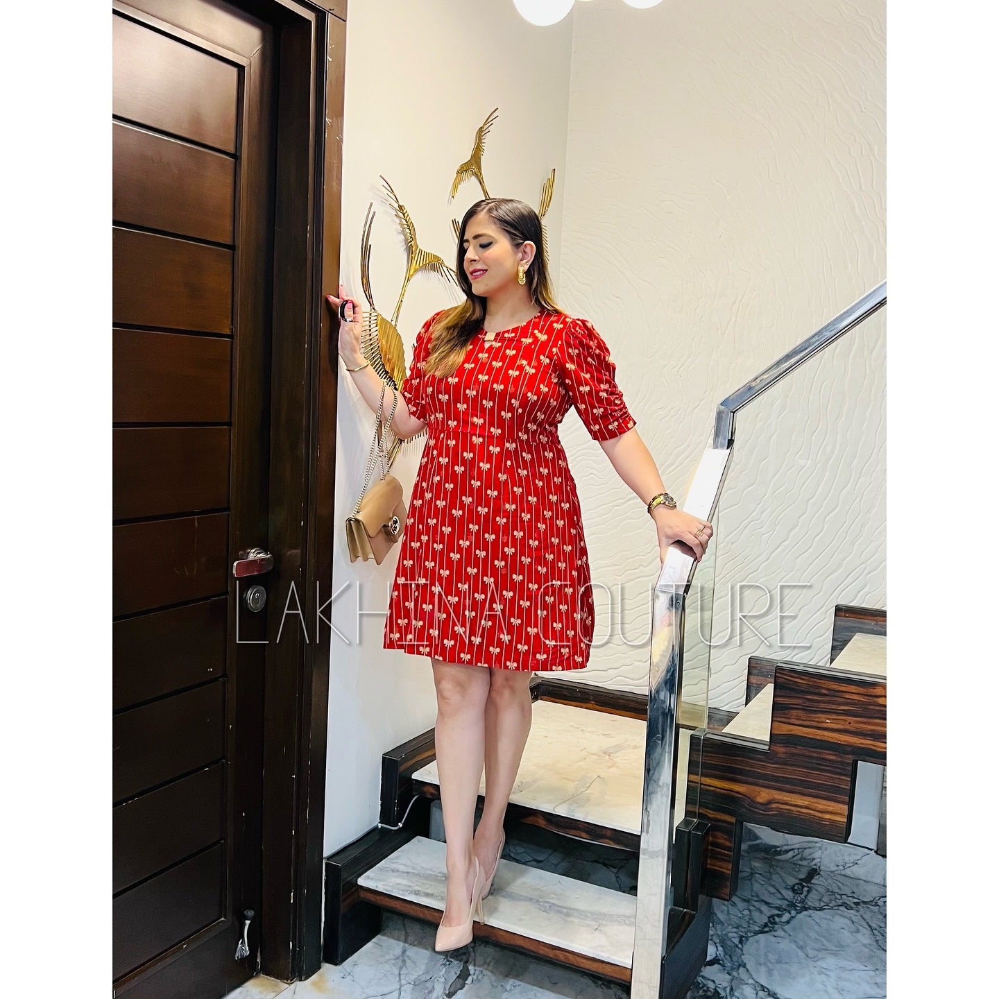 Cute Bow Cotton Midi