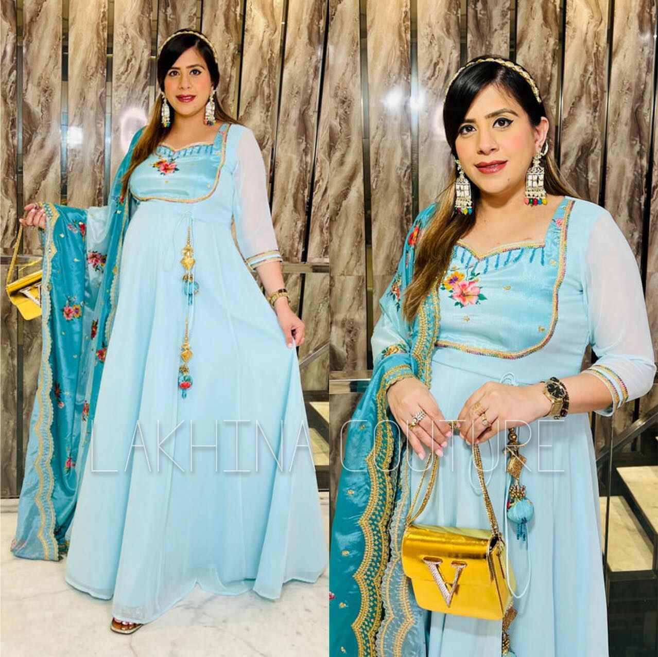 Sky Blue Summer Anarkali