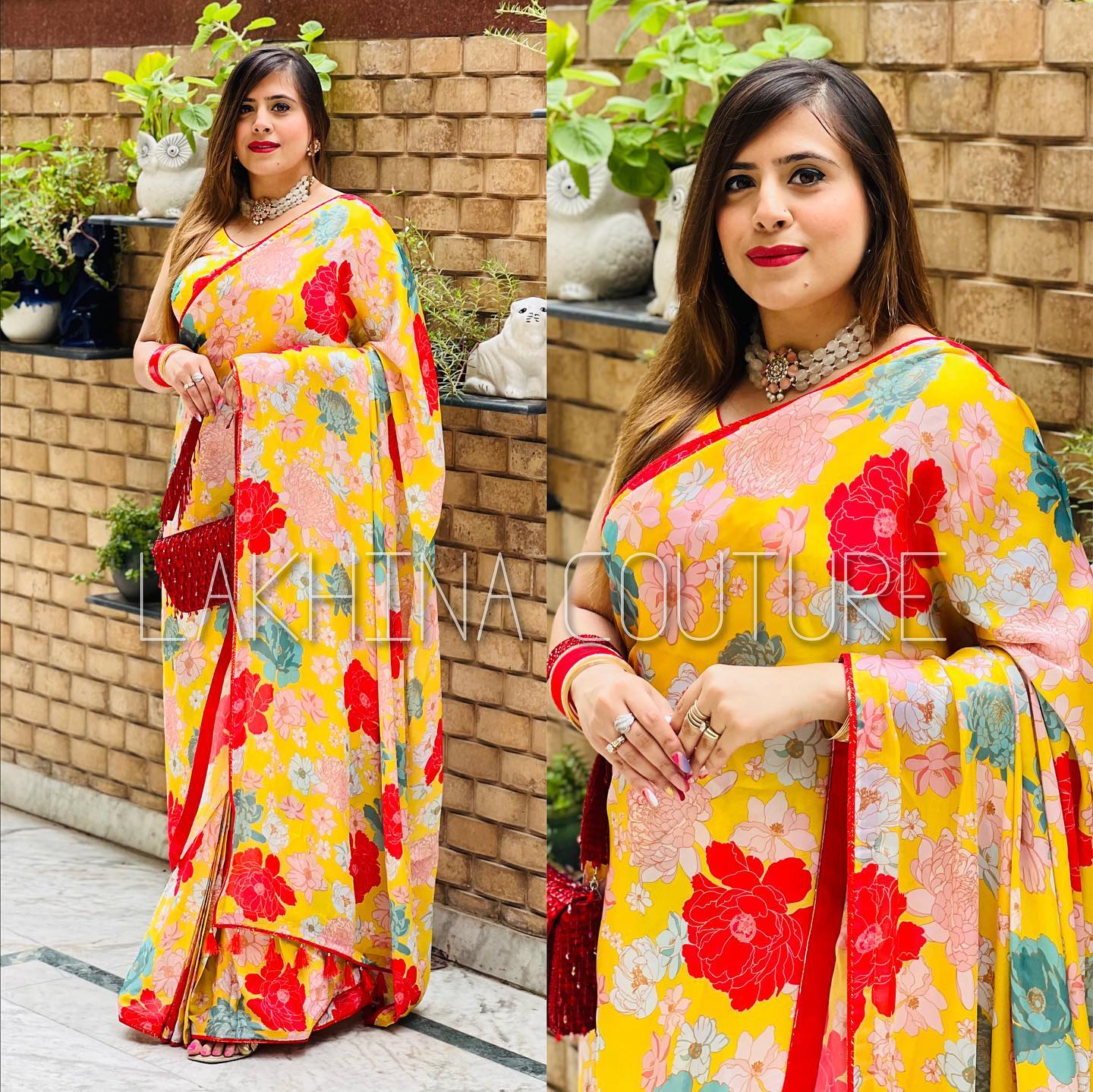 Yellow Floral Saree