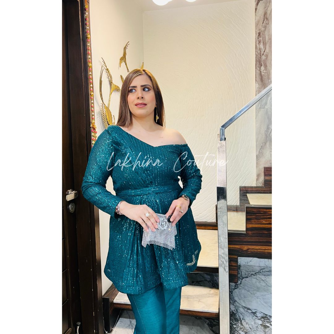 Forest Green sequin co-ord