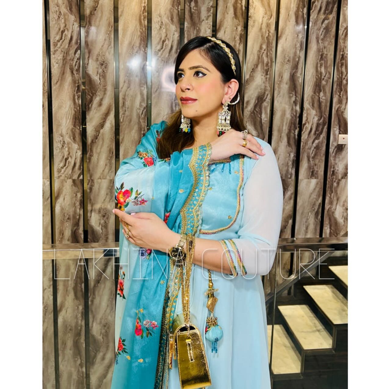 Sky Blue Summer Anarkali