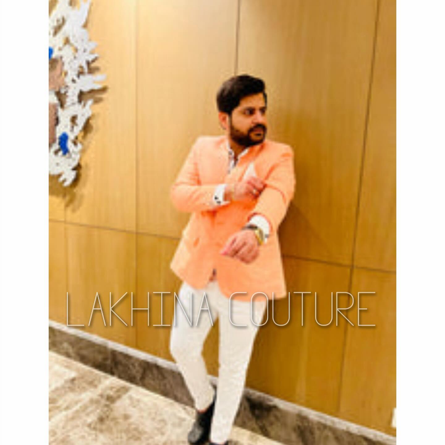 Menswear Peach Linen Blazer