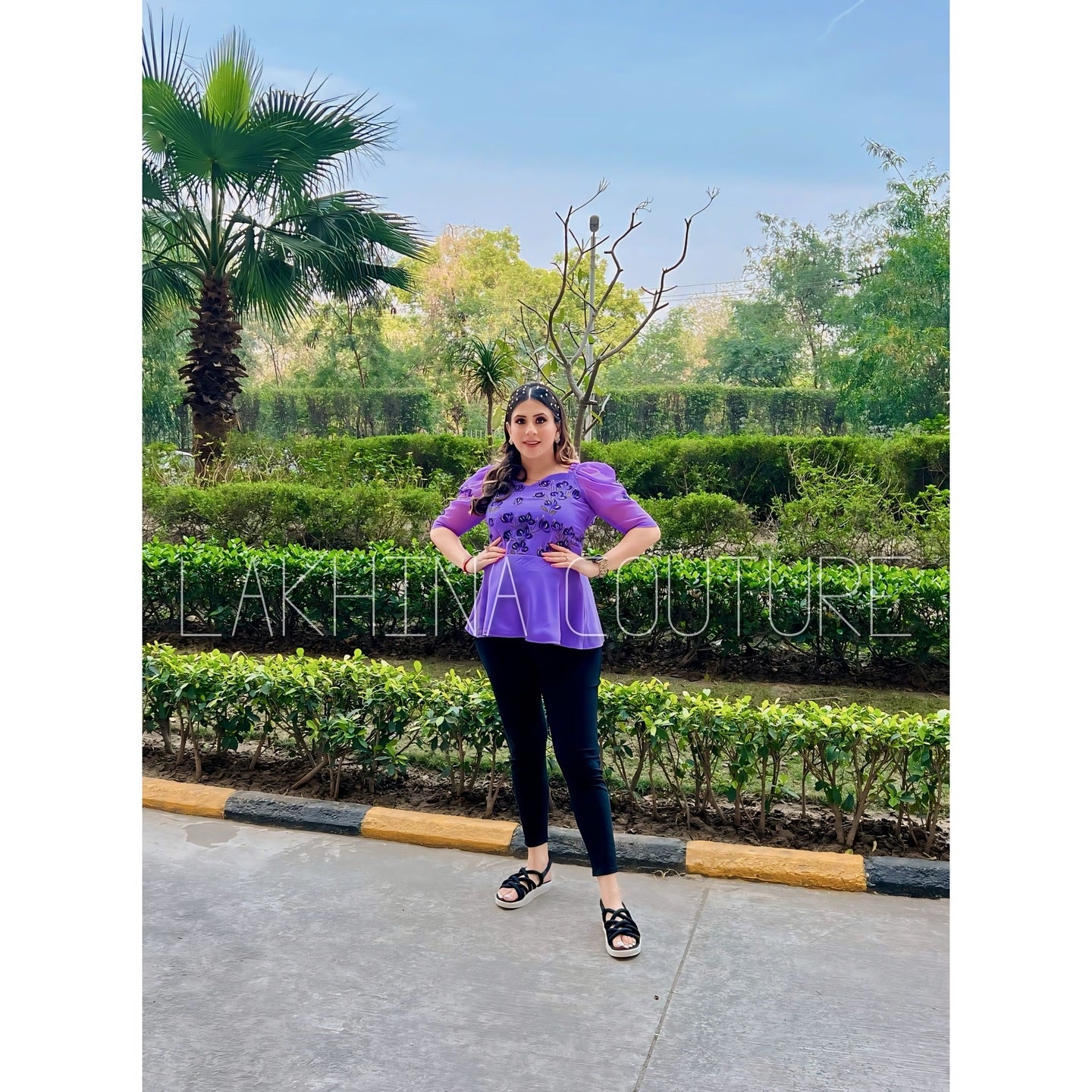 Lavender Handpainted Top