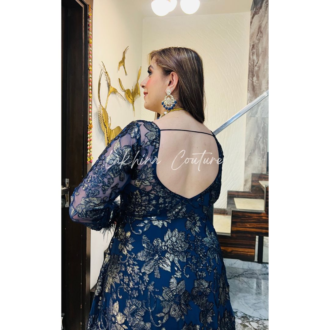 Navy Blue Bougainville Gown