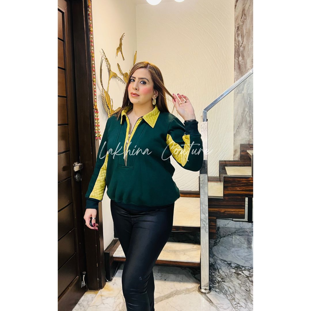 Bottle Green Quilted Top