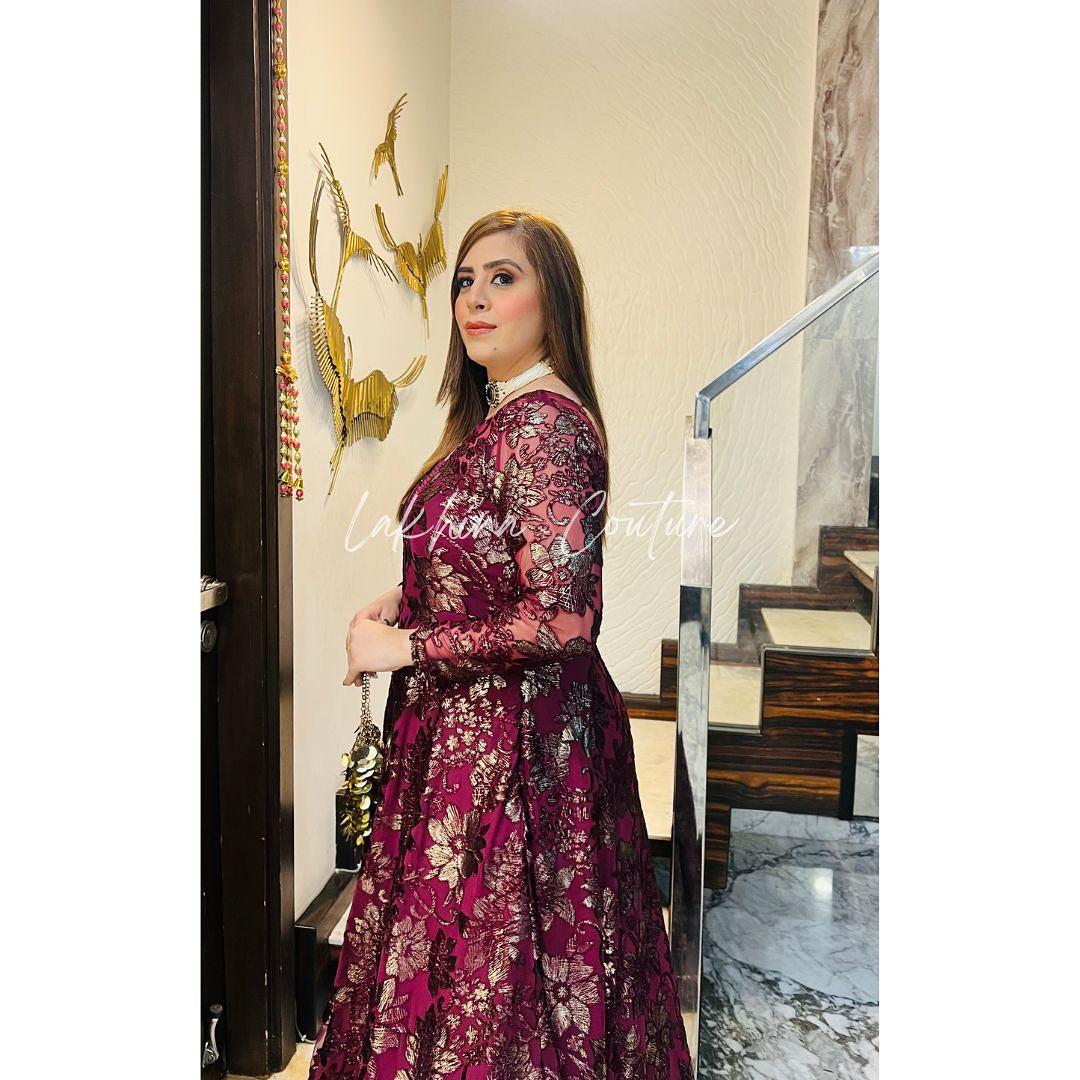 Wine Bougainvillea Gown