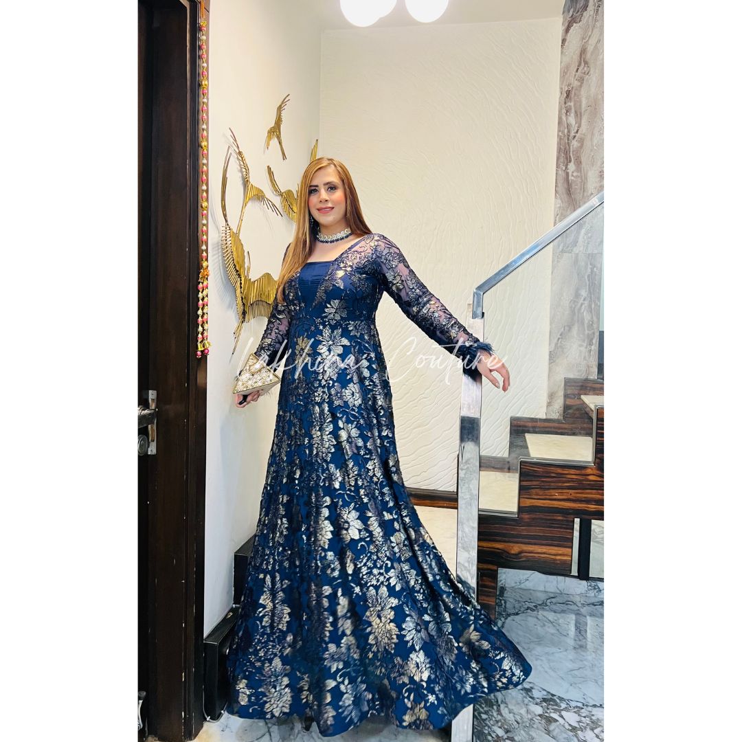 Navy Blue Bougainville Gown