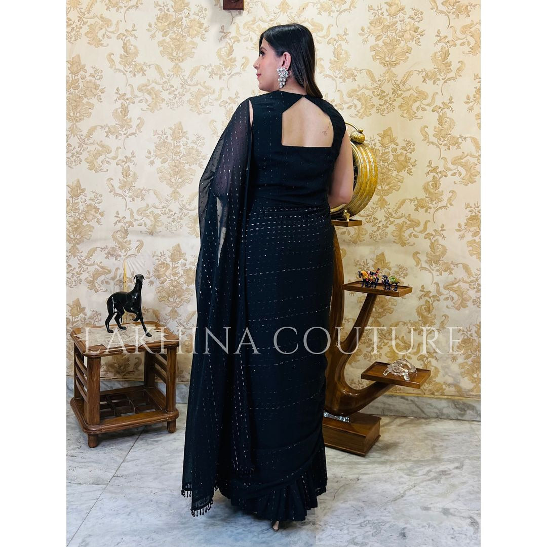 Black Lurex Maxi Saree