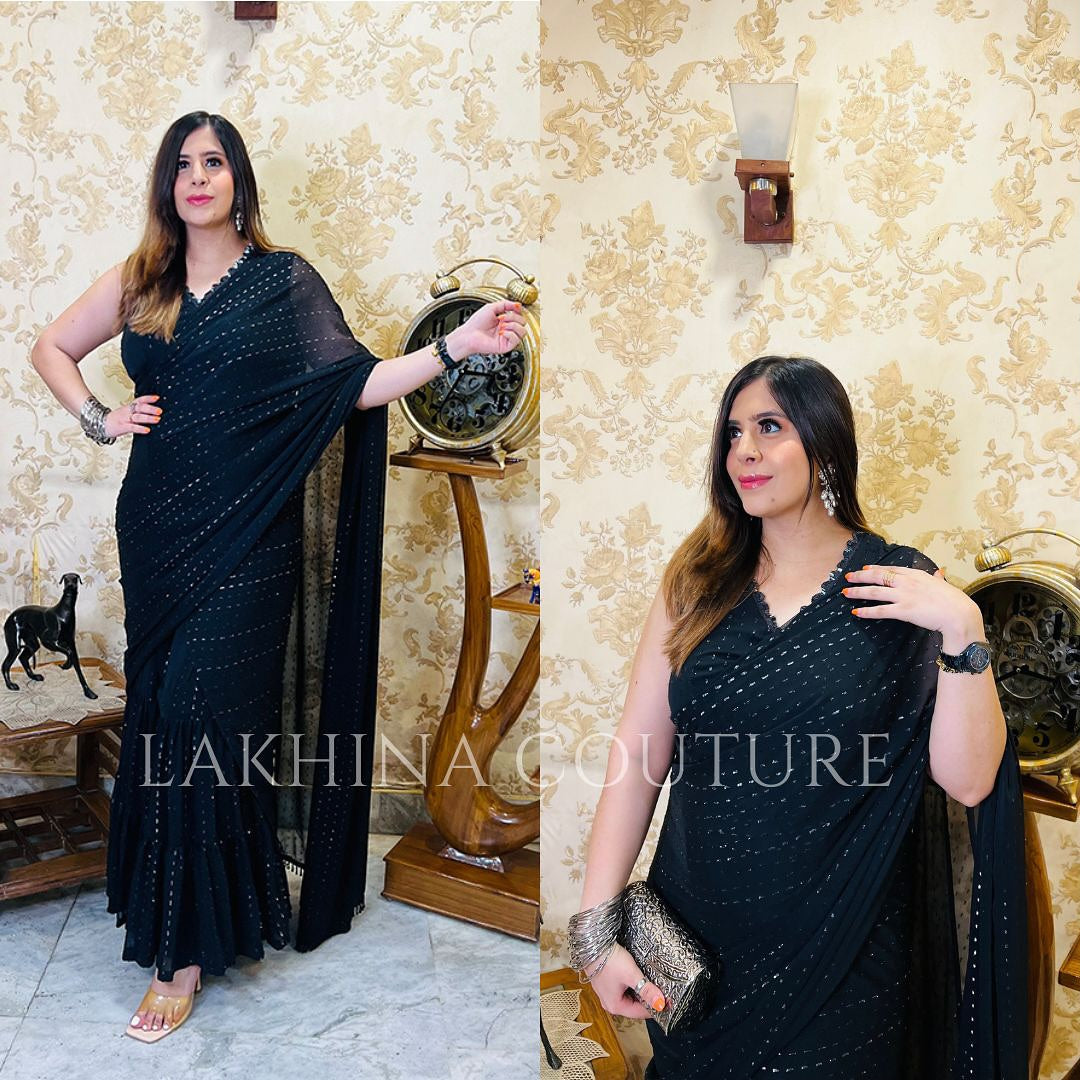 Black Lurex Maxi Saree