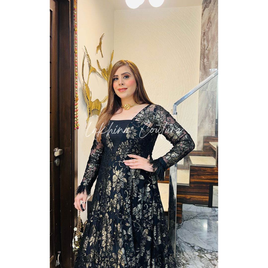 Black Bougainvillea Gown