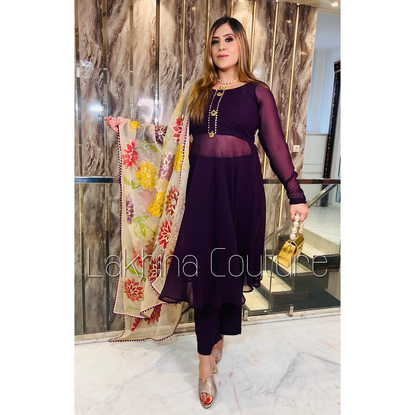Purple Rakhi Suit