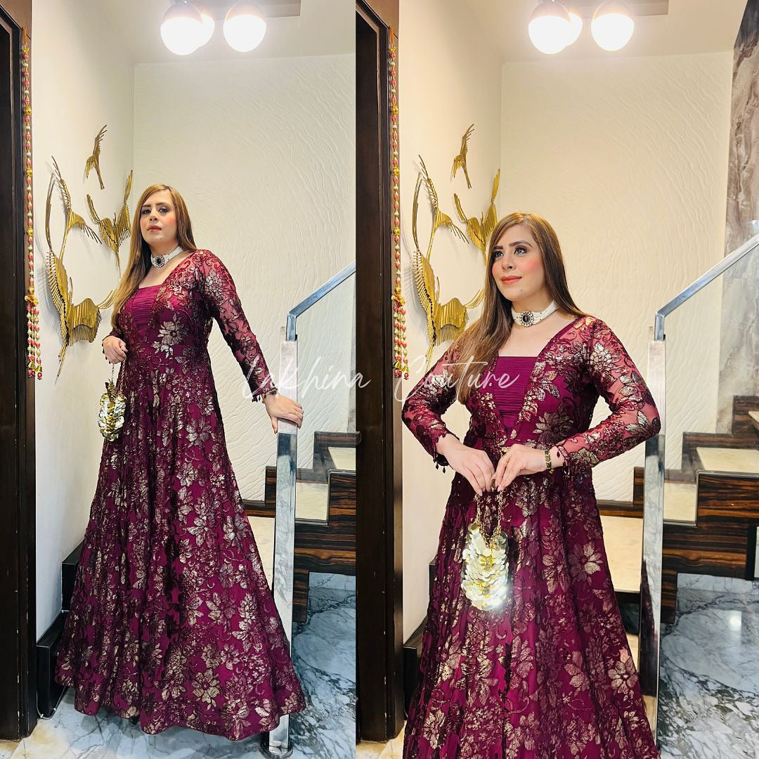 Wine Bougainvillea Gown