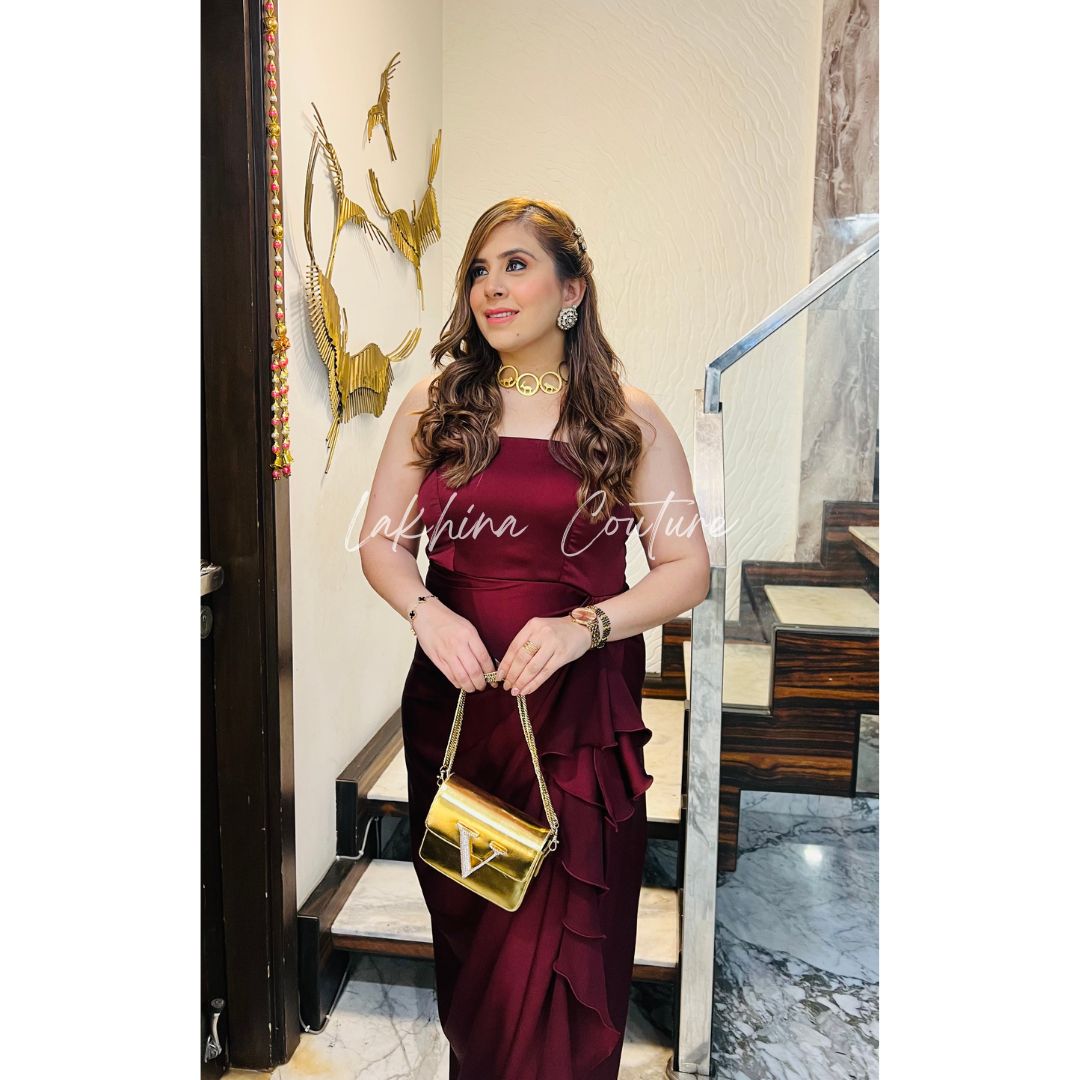 Maroon Italian Satin Drape