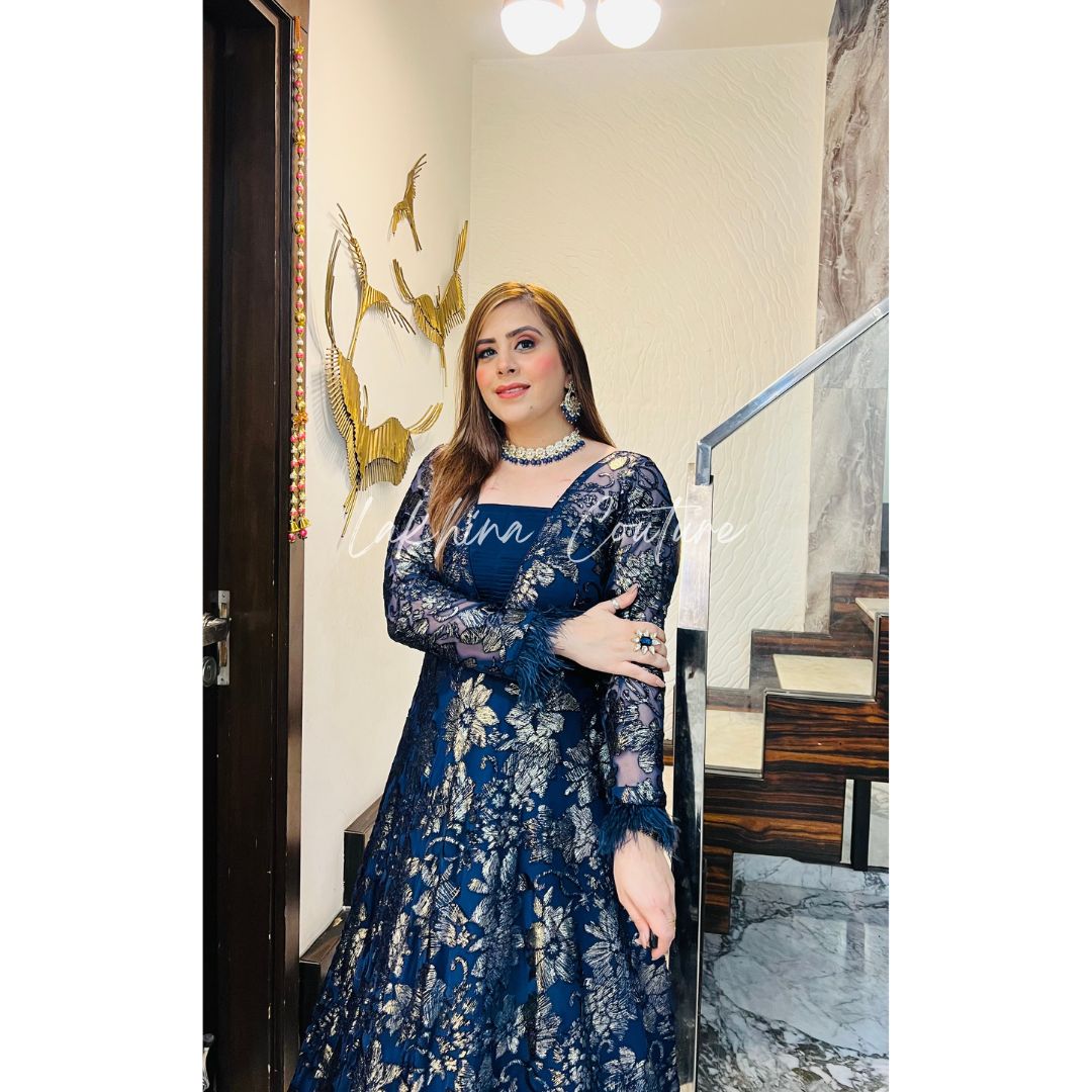 Navy Blue Bougainville Gown