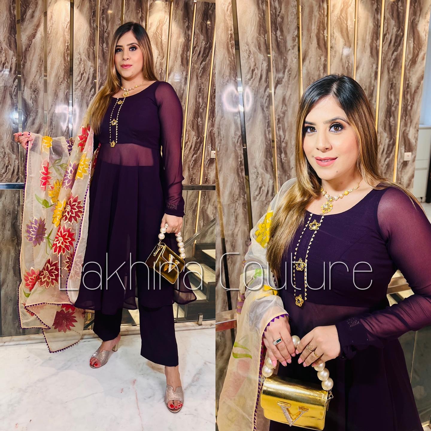 Purple Rakhi Suit
